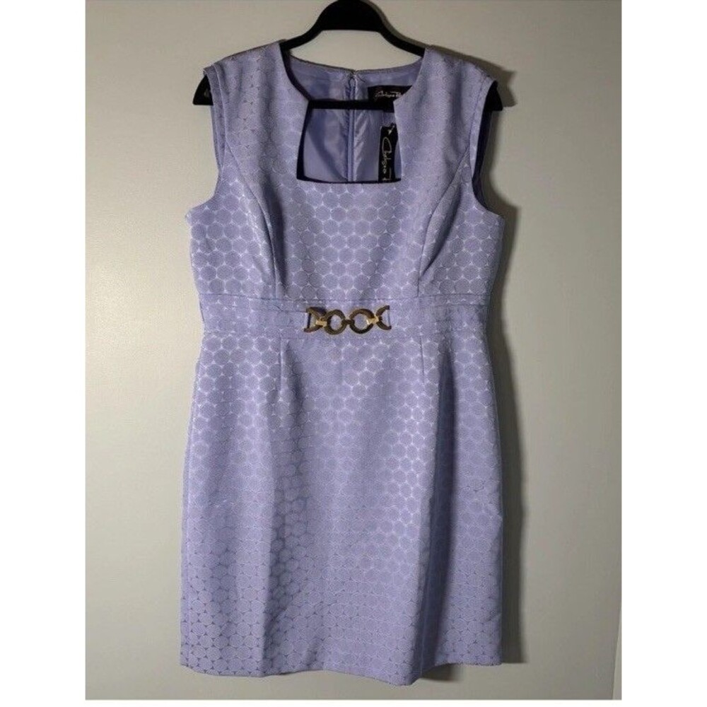 Chelsea Rose Lavender Dress 12 NWT Square Neckline Sheath Wedding Spring Summer
